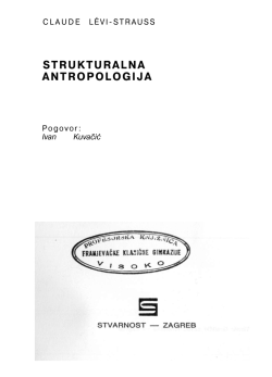 STRUKTURALNA ANTROPOLOGIJA