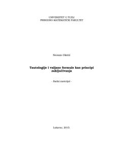 Tautologije i valjane formule kao principi zaključivanja
