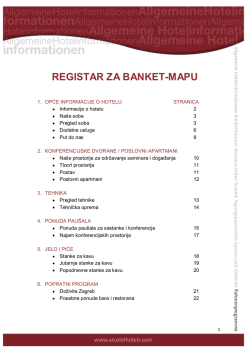 Banket mapa - ARCOTEL Hotels
