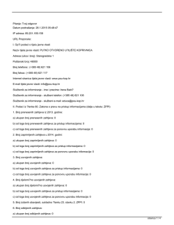 Izvje&scaron;će o provedbi ZPPI za 2014.