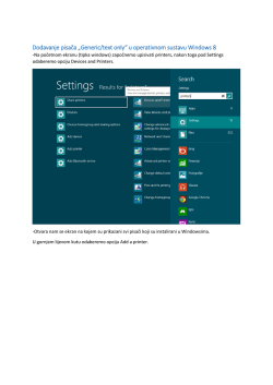 Dodavanje pisača &bdquo;Generic/text only&ldquo; u operativnom