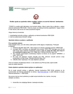 Kratke upute za upotrebu token uređaja i prijavu na servis Internet