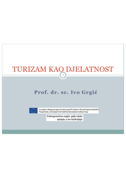 TURIZAM KAO DJELATNOST