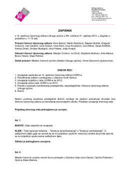 Zapisnik 14. sjednice Upravnog odbora 31_1_2013