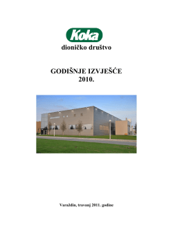 8 KOKA d.d Izvještaj Uprave za 2010 godinu