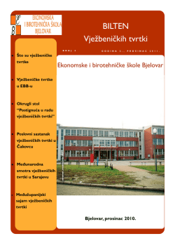 BILTEN Vježbeničkih tvrtki - Ekonomska i birotehnička &scaron;kola Bjelovar