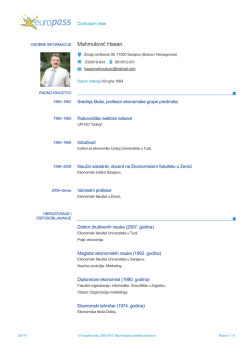 Mahmutović Hasan - Politehnički fakultet Univerziteta u Zenici