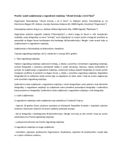 Pravila i uvjeti sudjelovanja u nagradnom natječaju