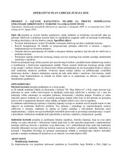 OPERATIVNI PLAN UDRUGE ZUM ZA 2010.