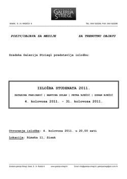 Izvje&scaron;taj za medije - Gradska galerija Striegl