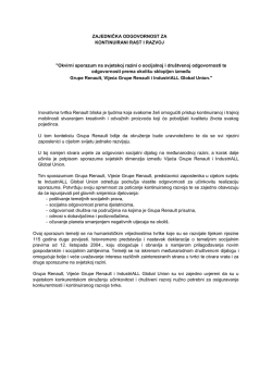 ZAJEDNIČKA ODGOVORNOST ZA KONTINUIRANI RAST I RAZVOJ