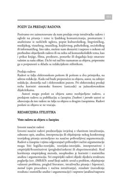 POZIV ZA PREDAJU RADOVA Pozivamo sve zainteresovane da