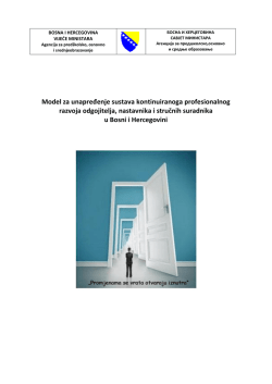 Model CPD odgojitelja, nastavnika i stručnih suradnika u BiH