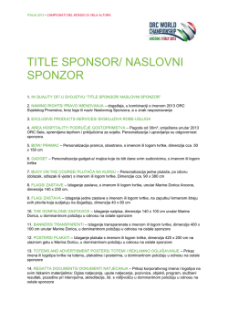 Sponzori &ndash; Prednosti