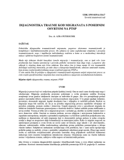 Dijagnostika traume kod migranata sa posebnim osvrtom na PTSP