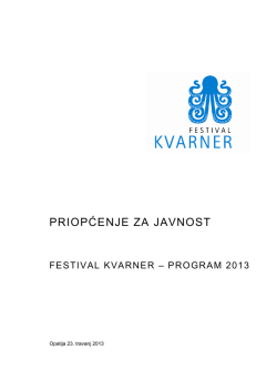 Priopćenje za javnost: FESTIVAL KVARNER 2013 PDF