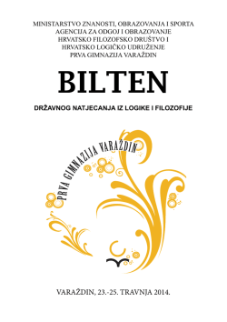 Bilten Državnog natjecanja iz logike i filozofije