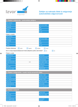 Obrazac za prijavu štete