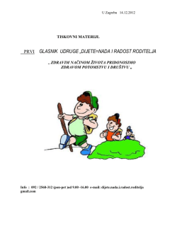 Zdravim načinom života pridonosimo zdravom potomstvu i dru&scaron;tvu