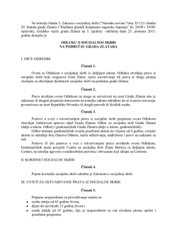 Odluka o socijalnoj skrbi na području Grada Zlatara (pdf)
