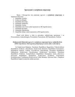 BILATERALNI SPORAZUMI KOJE JE BOSNA I