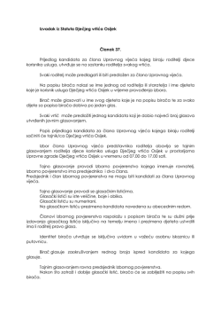 Statut-izbori - Dječji vrtić Osijek