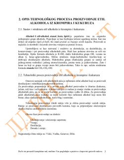 2. opis tehnološkog procesa proizvodnje etil alkohola iz krompira i