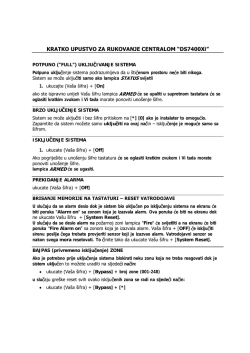 kratko upustvo za rukovanje centralom ds7400