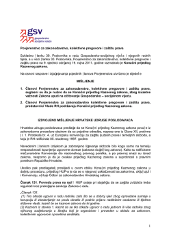 Mi&scaron;ljenje o Konačnom prijedlogu Kaznenog zakona