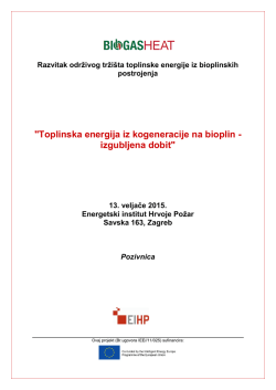 "Toplinska energija iz kogeneracije na bioplin