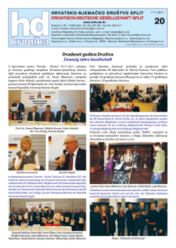 Dvadeset godina Dru&scaron;tva - Hrvatsko Njemacko Drustvo Split