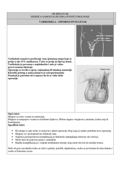 INFORMATIVNI LETAK Varikokela označava pro&scaron;irenje vena sj
