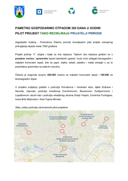 pametno gospodarimo otpadom 365 dana u godini pilot projekt tako