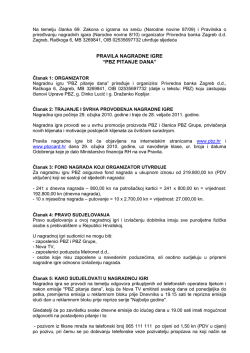 pravila nagradne igre “pbz pitanje dana”