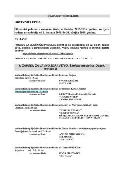 prijave za škole 2014/2015