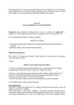 Na temelju članka 277. Zakona o trgovačkim