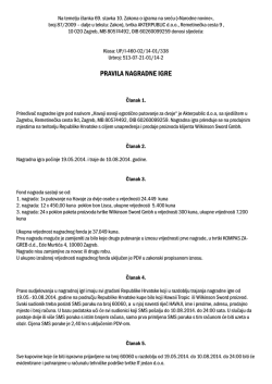 PRAVILA NAGRADNE IGRE