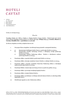 Poziv za Glavnu skupštinu Društva