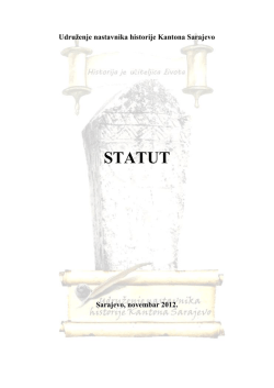 STATUT - Udruzenje nastavnika historije Kantona Sarajevo
