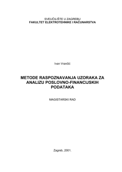 Metode raspoznavanja uzoraka za analizu