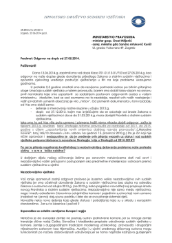 HDSV - Odgovor na dopis Minintarstva pravosuđa