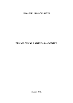 Pravilnik o radu pasa goniča