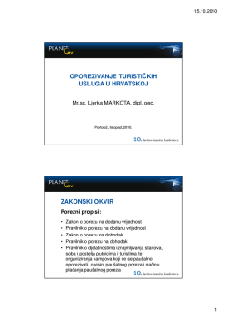 oporezivanje turističkih usluga u hrvatskoj zakonski okvir