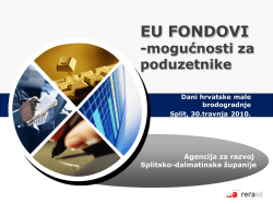 Prezentacija &bdquo;EU fondovi-mogućnosti za poduzetnike&ldquo;