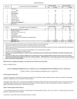 NASTAVNI PLAN Red. broj A. OBAVEZNI