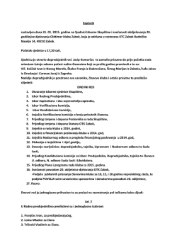 Zapisnik sa izborne Skupštine OTK zabok održane dana 31.01.2015