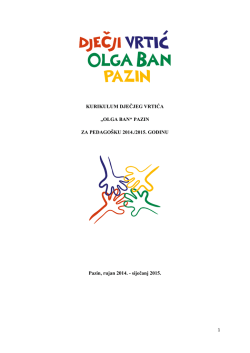 Kurikulum Dječjeg vrtića Olga Ban Pazin, 3.2.2015.