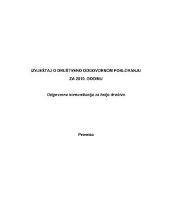 IZVJE&Scaron;TAJ O DRU&Scaron;TVENO ODGOVORNOM POSLOVANJU ZA