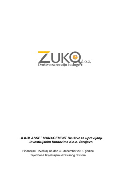 Revizorski izje&scaron;taj LILIUM ASSET MANAGEMENT 2013