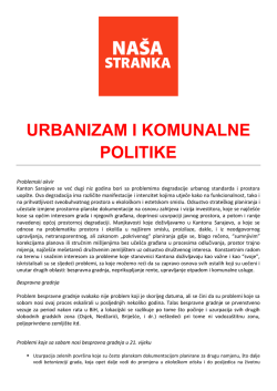 urbanizam i komunalne politike